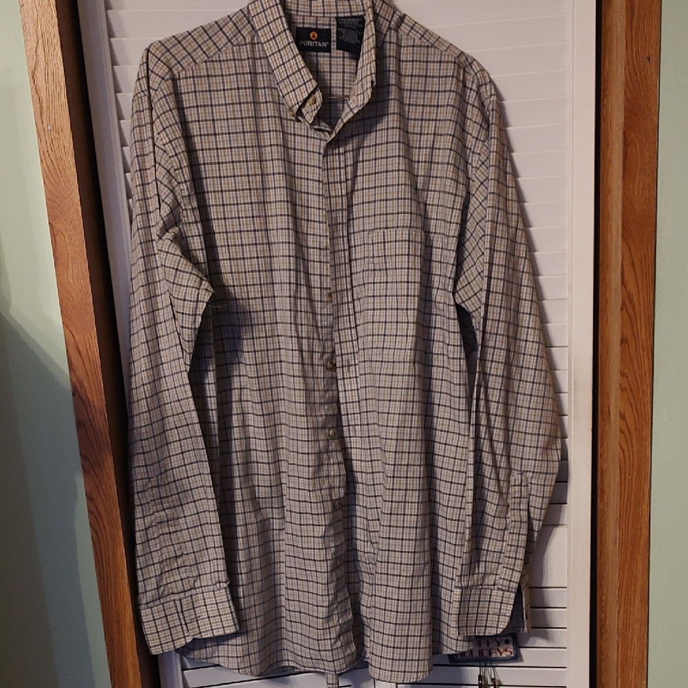 Puritan Men's Plaid Button Down Shirt